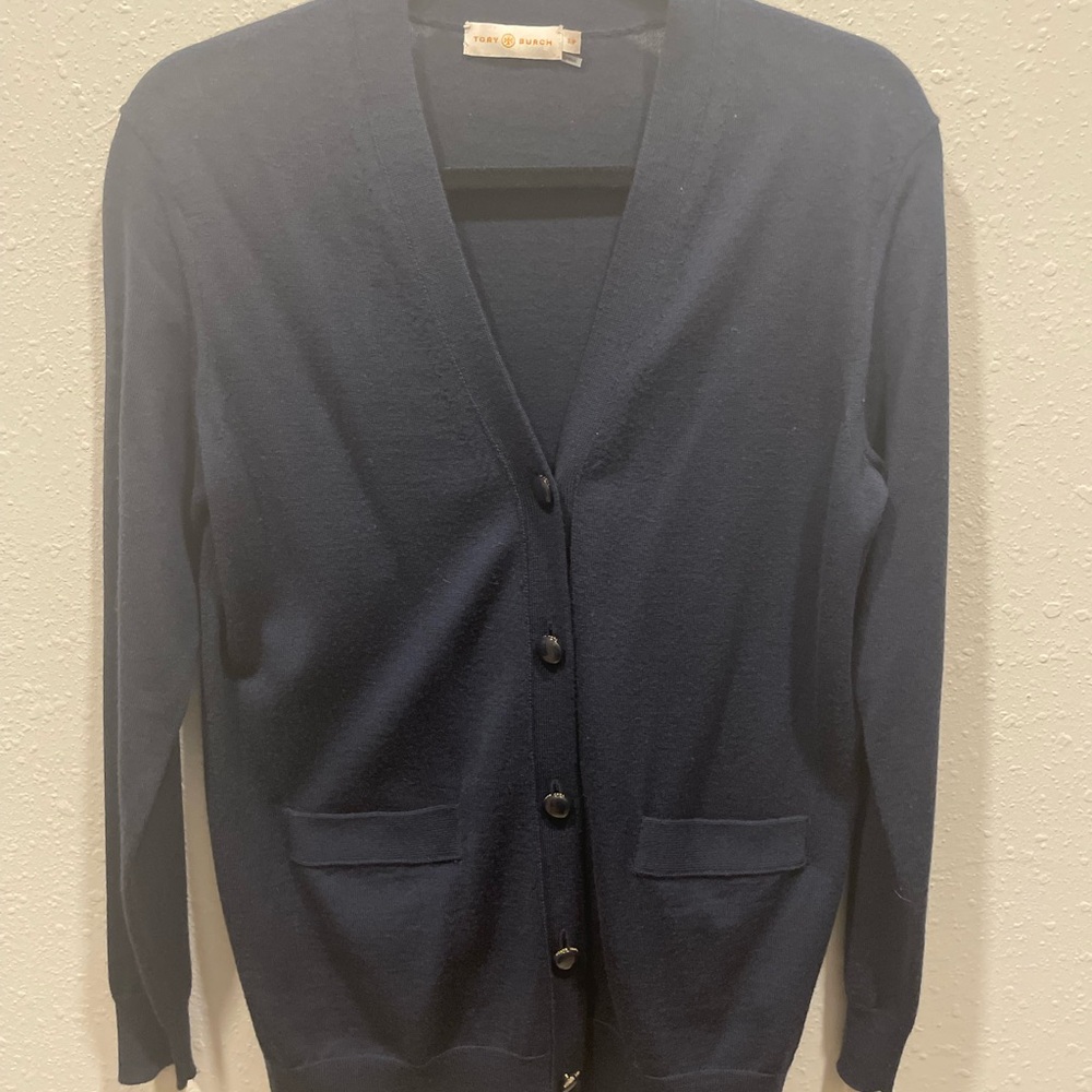 Tory Burch Dark Blue Knit Sweater